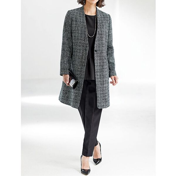 BELLUNA（ベルーナ）の「【３点セット】ツイード素材ロングジャケットパンツ３点セットスーツ（その他スーツ）」｜詳細画像