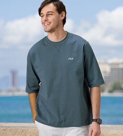 「＜フィラ＞綿１００％　キシリトール加工５分袖Ｔシャツ（メンズシャツ）」