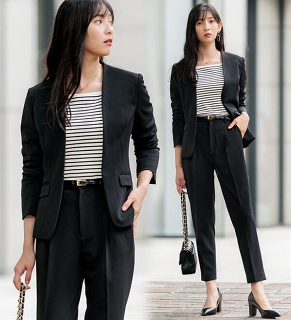 ジャケット+パンツ】洗濯機で洗えるのびのび！ストレッチカットソー