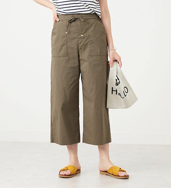 BELLUNA（ベルーナ）の「【店舗・ネット限定】サラリ綿混ベイカーワイドパンツ（ワイドパンツ・ガウチョ）」｜詳細画像