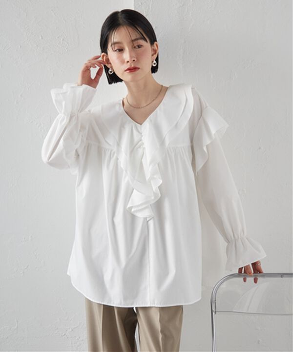 RANAN（ラナン）の「ビッグカラーフリルブラウス（ブラウス）」｜詳細画像