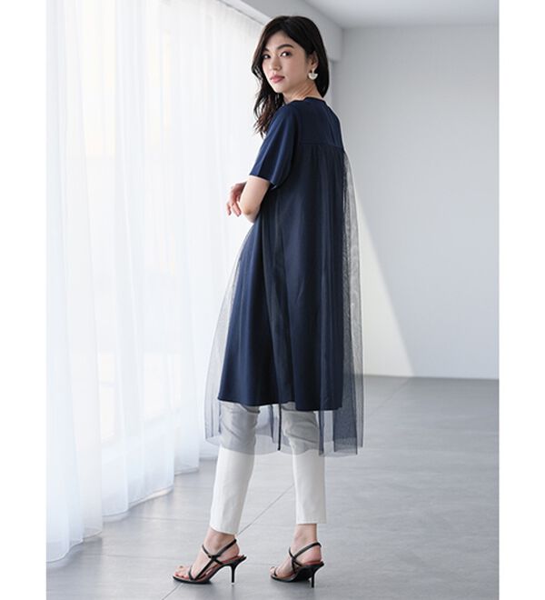 RANAN（ラナン）の「ひんやり！チュールレイヤードチュニックワンピース（チュニックワンピース）」｜詳細画像