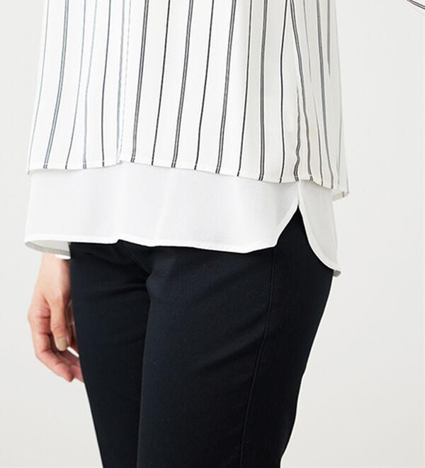 BELLUNA（ベルーナ）の「ジョーゼット素材裾ティアードブラウス（ブラウス）」｜詳細画像