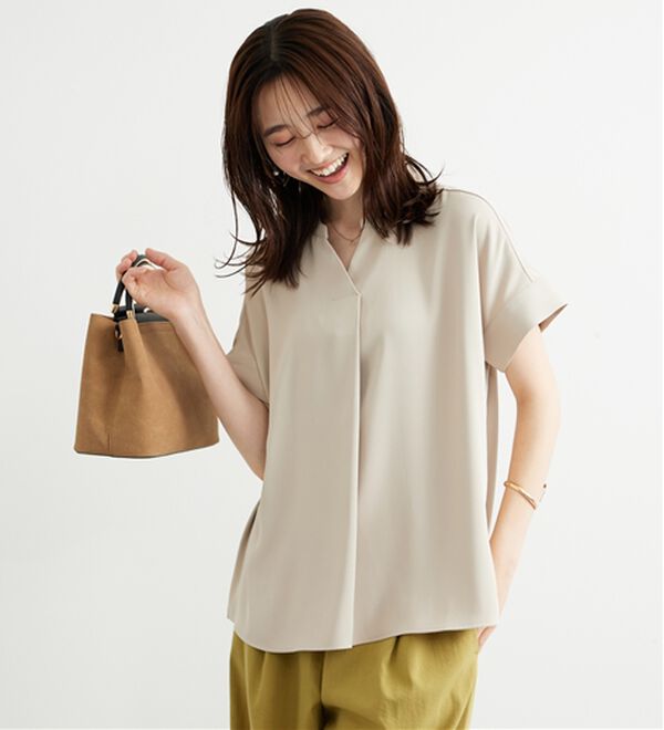 BELLUNA（ベルーナ）の「〈オフィス対応〉スキッパーブラウス（ブラウス）」｜詳細画像