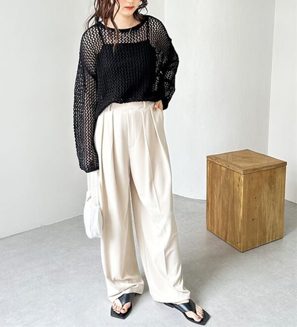 GeeRA（ジーラ）の「インタックスラックスワイドパンツ（フルレングスパンツ）」｜詳細画像