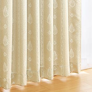 「簡単！素敵にコーディネート機能レース付『オーナメント』（ドレープカーテン）」｜オーナメントベージュ