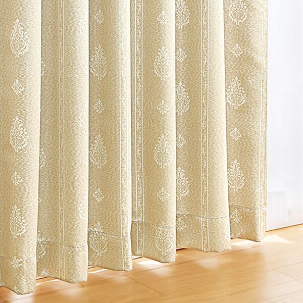 「簡単！素敵にコーディネート機能レース付『オーナメント』（ドレープカーテン）」｜オーナメントベージュ