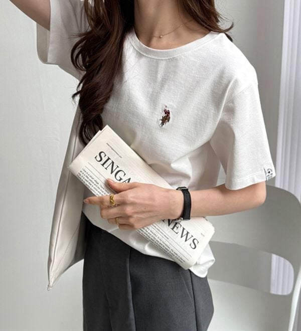 GeeRA（ジーラ）の「【ＵＳ．ＰＯＬＯ．ＡＳＳＮ】接触冷感ワンポイント刺繍Ｔシャツ（Tシャツ）」｜詳細画像