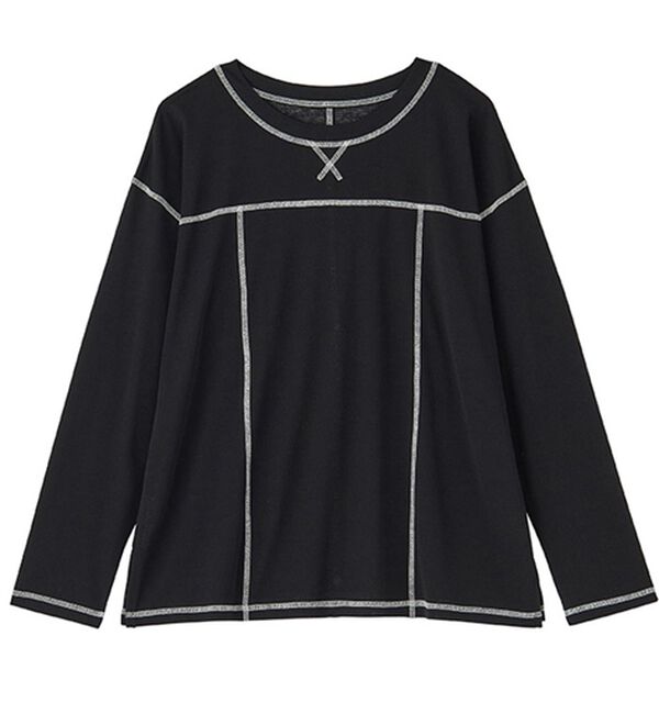 GeeRA（ジーラ）の「配色ステッチスラブシアーカットソー（カットソー）」｜詳細画像