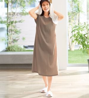 「サラッと涼しい楊柳ワンピース（パジャマ・ルームウェア）」｜詳細画像