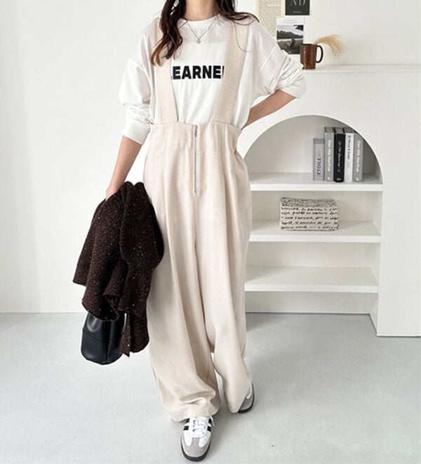 GeeRA（ジーラ）の「フロントジップハイウエストサロペット（オールインワン）」｜詳細画像