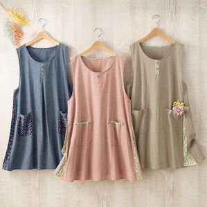 ルフラン（ルフラン）の「【３色組】毎日を彩る♪小花チュニックエプロン（エプロン）」｜3色組