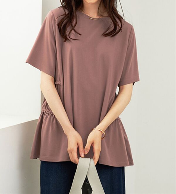 BELLUNA（ベルーナ）の「ヒンヤリ！サイドギャザー使いチュニック（チュニック）」｜詳細画像