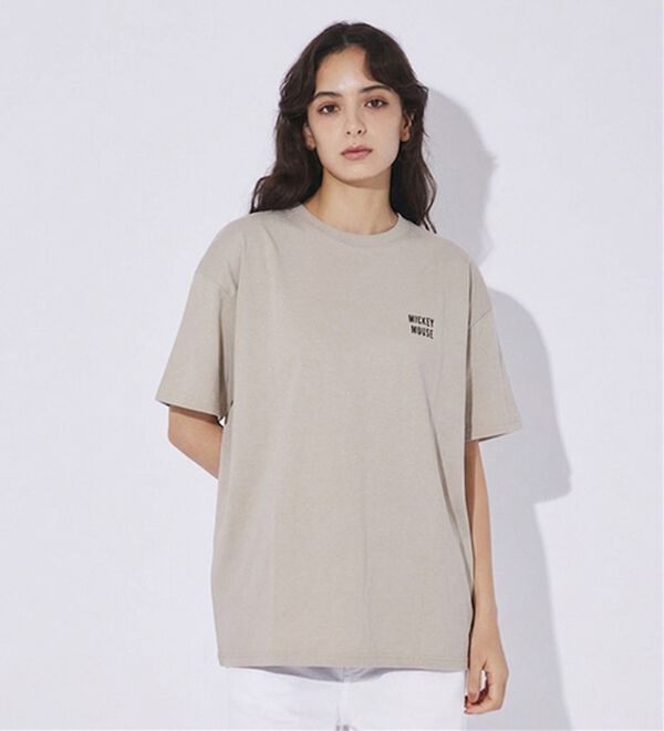 BELLUNA（ベルーナ）の「＜Ｄｉｓｎｅｙ＞【ミッキー】バックサガラ刺しゅうワイドシルエットＴシャツ（Tシャツ）」｜詳細画像