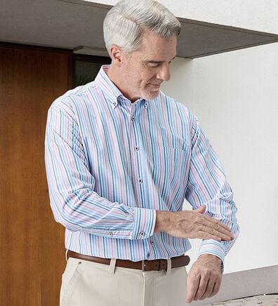 「お出かけ応援！防花粉オックスシャツ（メンズシャツ）」