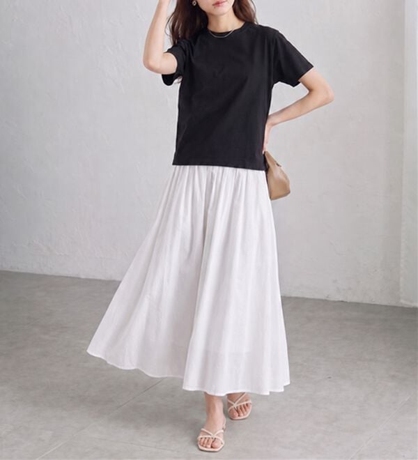 RANAN（ラナン）の「【5つの機能付】ひんやり着回し抜群ベーシックＴシャツ＜選べる着丈＞（Tシャツ）」｜詳細画像
