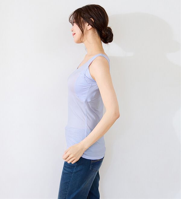 LAVIENNE（ラヴィエンヌ）の「【暑がりさん必見！】瞬間ひんやり冷感！タンクトップインナー＜さらりラボ＞（肌着・インナーウェア）」｜詳細画像