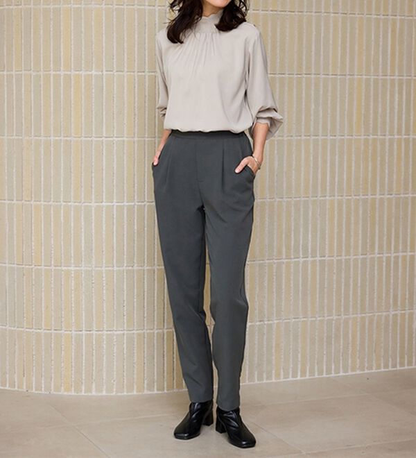 RANAN（ラナン）の「あったか！裏起毛美脚シルエットタックパンツ（フルレングスパンツ）」｜詳細画像