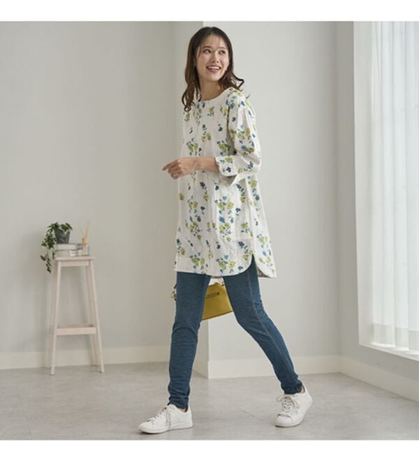 BELLUNA（ベルーナ）の「ひんやり冷感！新デニム調レギンス（スパッツ・レギンス）」｜詳細画像