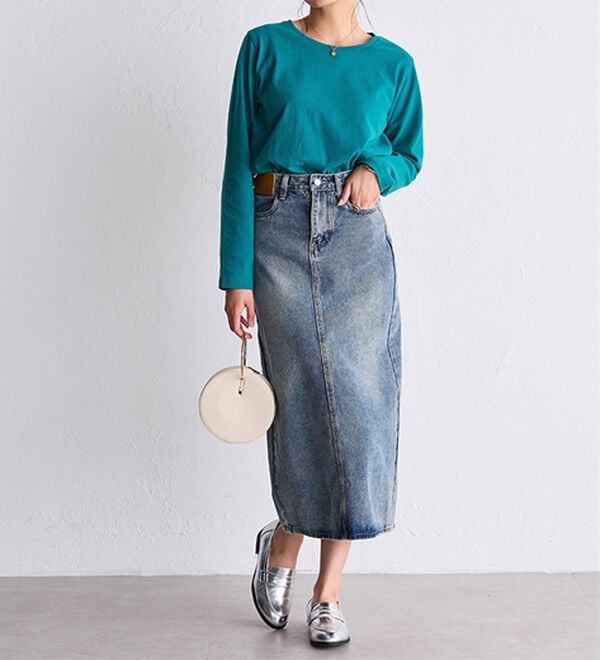 RANAN（ラナン）の「＜ＢＣ＞綿１００％&times;吸湿発熱！あったか裾スリットロングプルオーバー（カットソー）」｜詳細画像