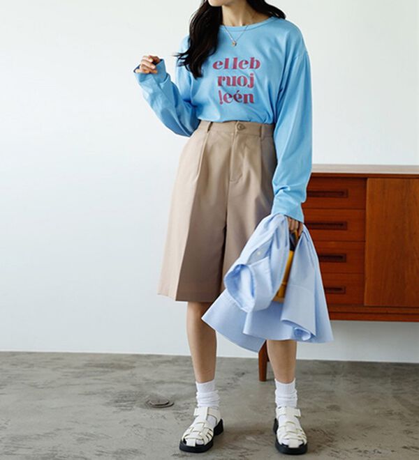 GeeRA（ジーラ）の「綿１００％アソートロゴロングＴｅｅ（カットソー）」｜詳細画像