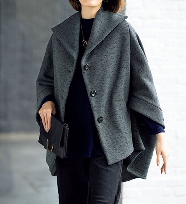 ルフラン（ルフラン）の「季節の変わり目に重宝！ポンチョジャケット（その他ジャケット）」｜グレー系