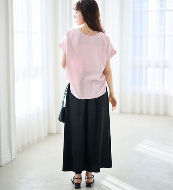 RANAN（ラナン）の「【汗シミ防止】ひんやり&防シワ前後2WAYハーフジップブラウス（ブラウス）」｜詳細画像