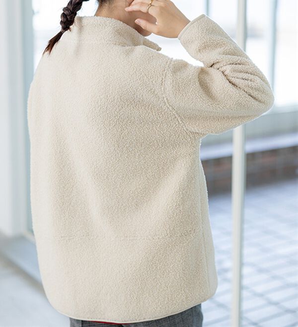 BELLUNA（ベルーナ）の「裏フリースボア素材スタンドネックブルゾン（ブルゾン）」｜詳細画像