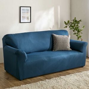 iellio（イエリオ）の「お買得！ワッフルソファカバー＜洗える・伸縮・ソファーカバー・肘あり・肘なし・１人掛・２人掛・３人掛＞（ソファーカバー）」｜ダークネイビー