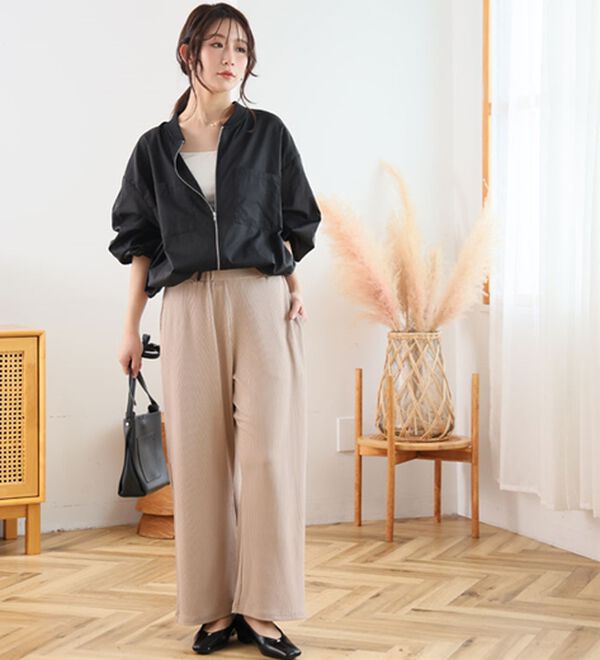 A HAPPY MARILYN（アハッピーマリリン）の「【Ｌ～８Ｌ】丈が選べる！さらトロリブイージーパンツ（ワイドパンツ・ガウチョ）」｜詳細画像