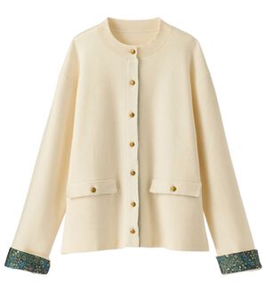 BELLUNA（ベルーナ）の「＜ウィリアムモリス柄＞カーディガン（ニットカーディガン）」｜りんぼく柄