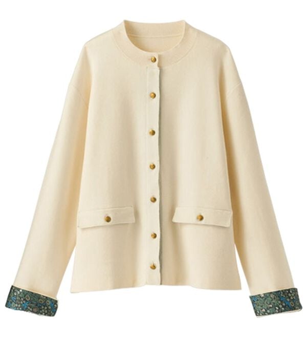 BELLUNA（ベルーナ）の「＜ウィリアムモリス柄＞カーディガン（ニットカーディガン）」｜りんぼく柄