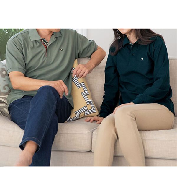 「＜アーノルド　パーマー＞ワンポイント刺しゅう鹿の子ポロシャツ（長袖・半袖）（メンズポロシャツ）」｜詳細画像