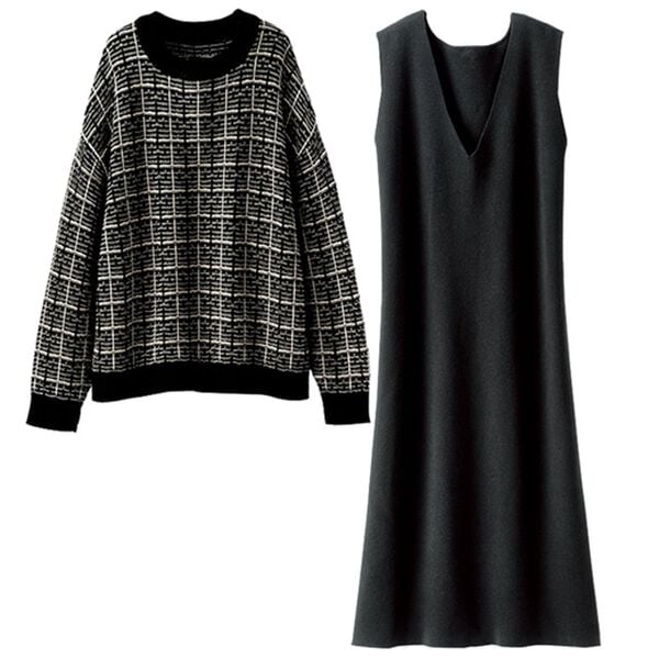 BELLUNA（ベルーナ）の「ジャカード素材ワンピースアンサンブル（アンサンブル）」｜詳細画像