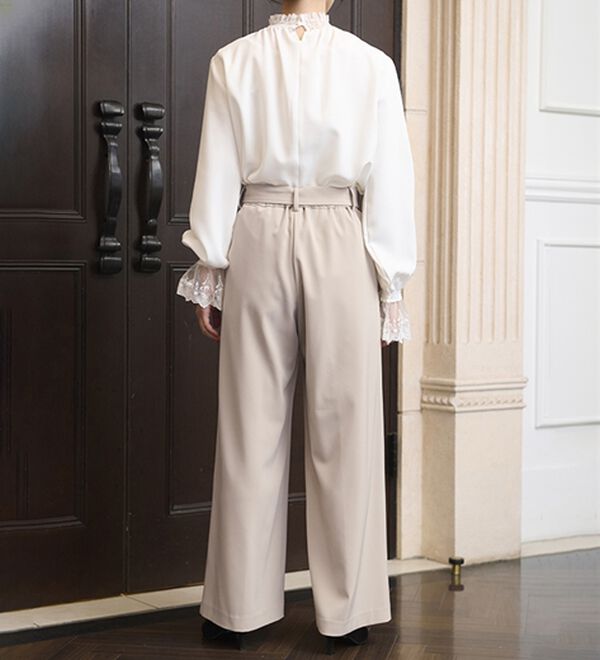 RANAN（ラナン）の「【２点セット】防しわ！洗える！ケープライクジャケットセットアップ（パンツスーツ）」｜詳細画像