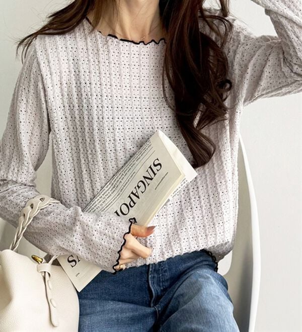 GeeRA（ジーラ）の「表面感配色メローカットソー（カットソー）」｜詳細画像