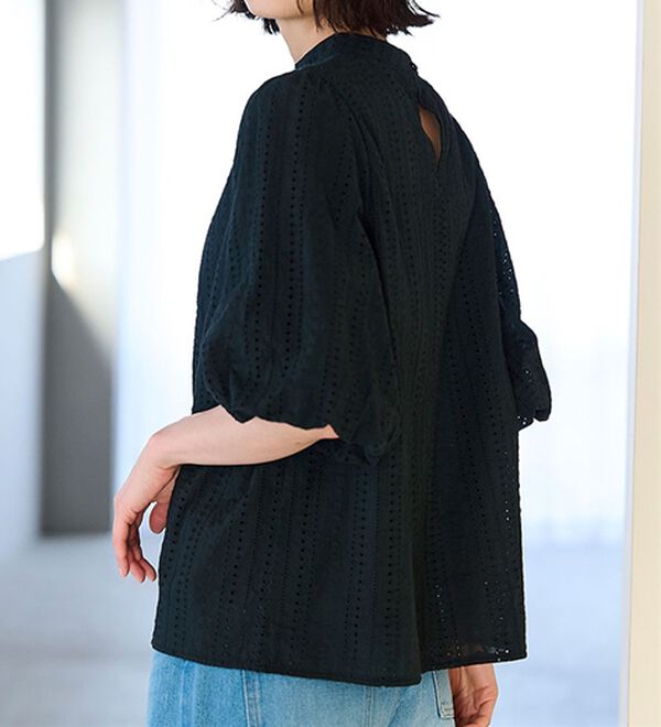 RANAN（ラナン）の「ひんやり！綿１００％ボリューム袖レースブラウス（ブラウス）」｜詳細画像