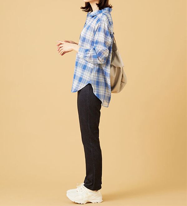 BELLUNA（ベルーナ）の「涼やか綿１００％シアー素材チェックシャツ（チュニック）」｜詳細画像
