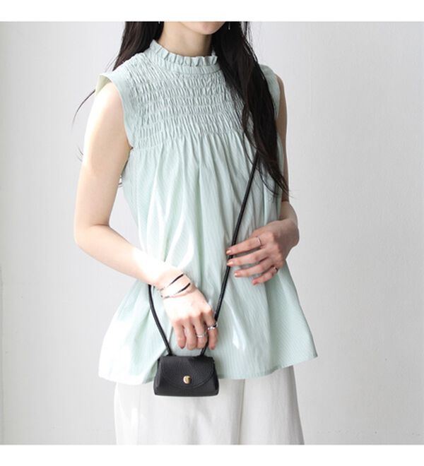 GeeRA（ジーラ）の「ストライプシャーリングブラウス（アンサンブル）」｜詳細画像