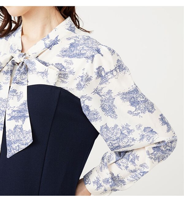 BELLUNA（ベルーナ）の「リボン付ブラウス切替チュニックワンピース（チュニック）」｜詳細画像