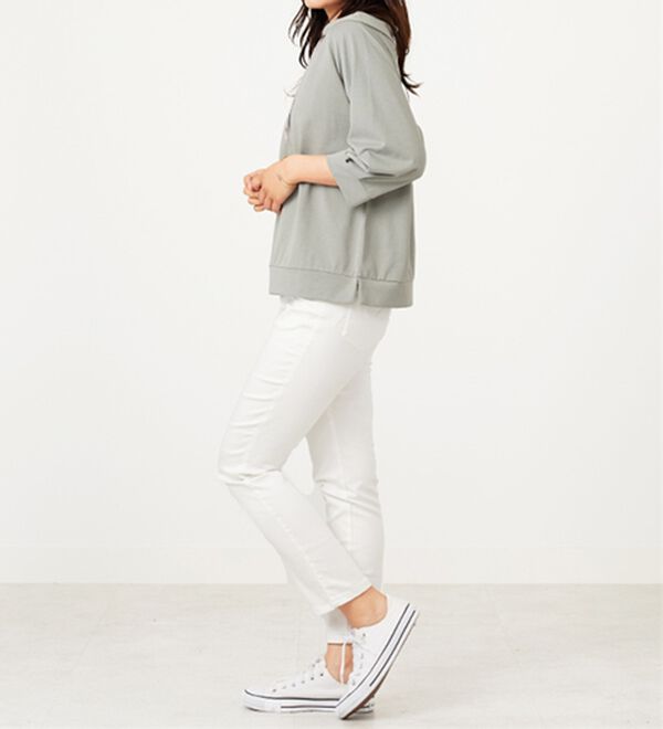 BELLUNA（ベルーナ）の「ヒンヤリ綿混ワイドネックプルオーバー（カットソー）」｜詳細画像