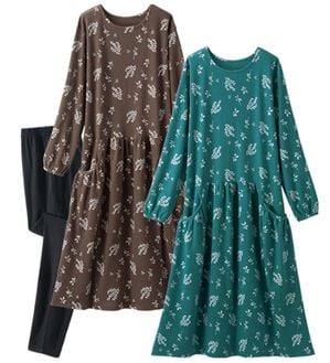 LAVIENNE（ラヴィエンヌ）の「【３点セット】大人可愛いゆったり北欧風ルームワンピ３点セット（パジャマ・ルームウェア）」｜3点セットB