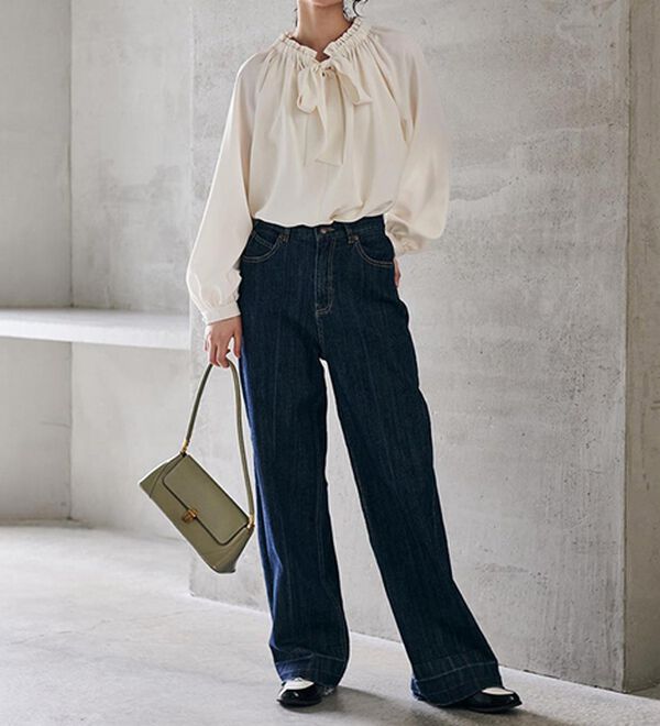 RANAN（ラナン）の「フリル衿ボウタイギャザーブラウス（ブラウス）」｜詳細画像