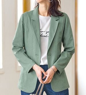 BELLUNA（ベルーナ）の「カジュアルコーデにきちんと感を！テーラードジャケット（テーラードジャケット）」｜グリーン