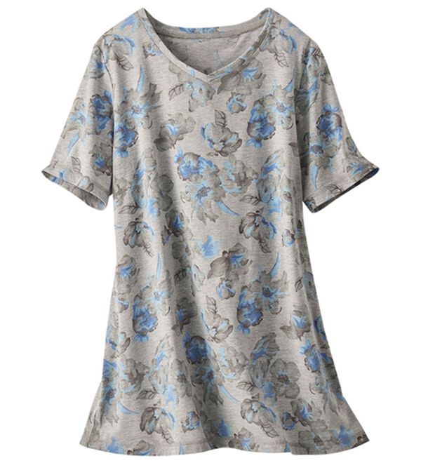 BELLUNA（ベルーナ）の「美人顔シルエット綿混プリントチュニック（チュニック）」｜詳細画像