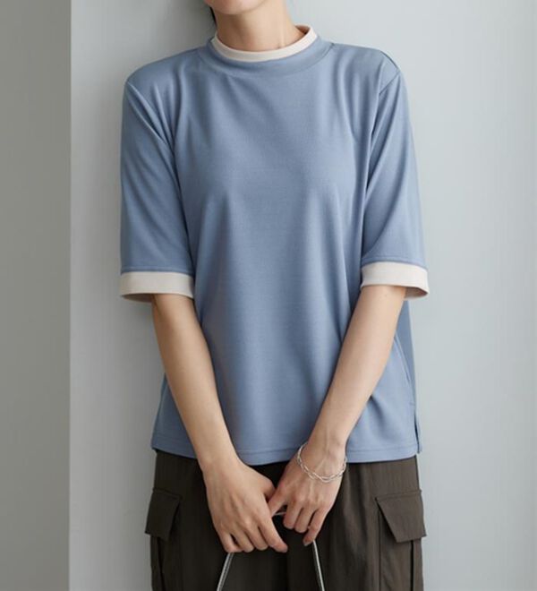 BELLUNA（ベルーナ）の「配色デザインハイネックプルオーバー（カットソー）」｜詳細画像