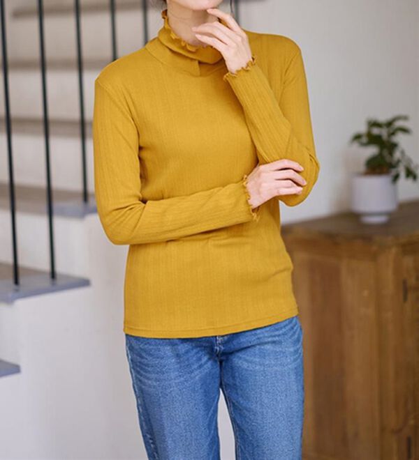 LAVIENNE（ラヴィエンヌ）の「着回し力抜群！綿１００％着映えリブインナー（肌着・インナーウェア）」｜詳細画像