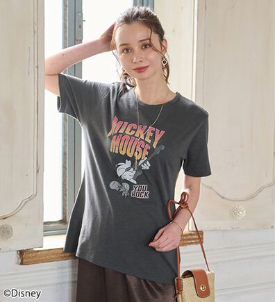 BELLUNA（ベルーナ）の「＜Ｄｉｓｎｅｙ＞キャラクタープリントヴィンテージ風Ｔシャツ（チュニック）」