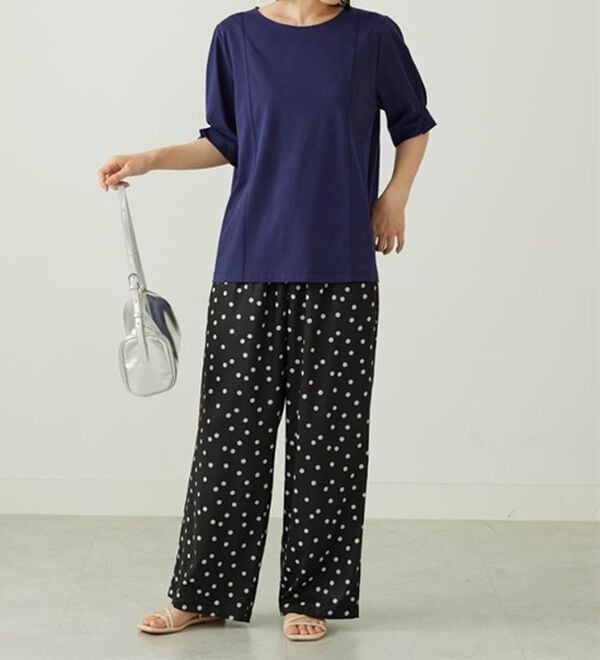 BELLUNA（ベルーナ）の「ヒンヤリ！袖タックデザインプルオーバー（カットソー）」｜詳細画像