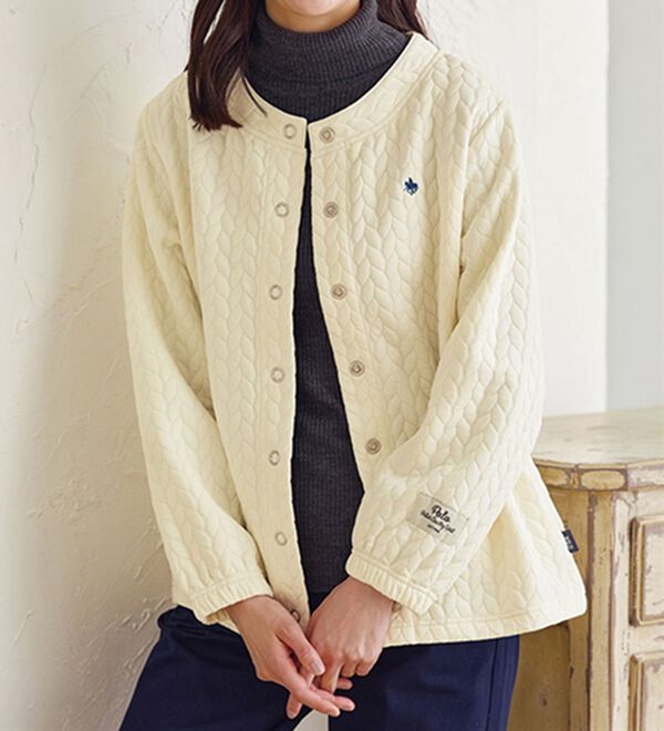 BELLUNA（ベルーナ）の「【ＰＯＬＯ　ＢＣＳ】ジャカード素材カーディガン（その他カーディガン）」｜アイボリー